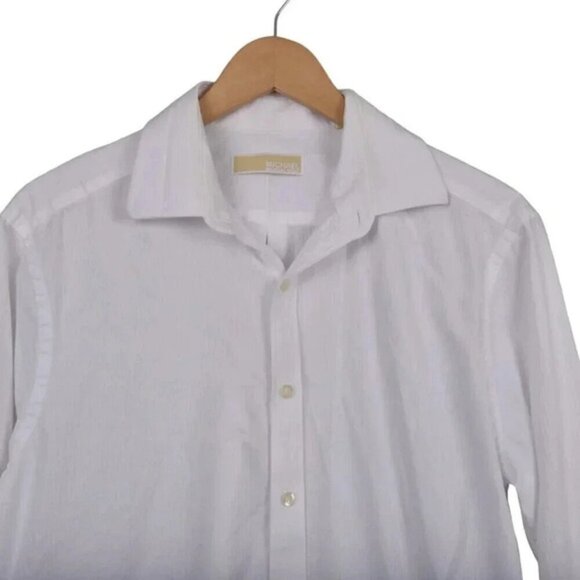 Michael Michael Kors White Button Down Dress Shirt Cotton Size 16 - Picture 2 of 10